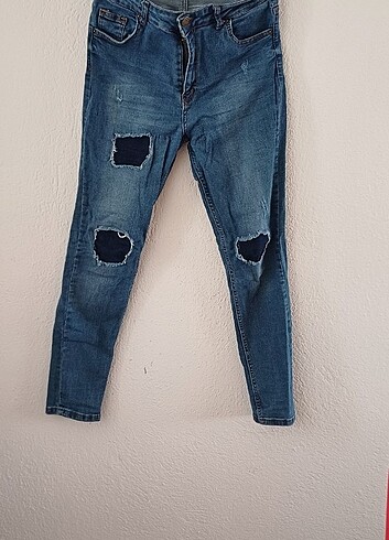 yamalı dar paça pantolon 
