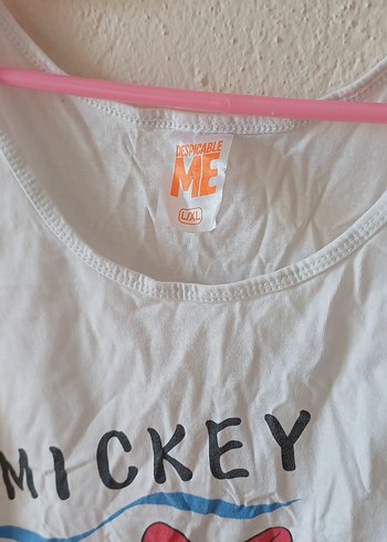 xl Beden beyaz Renk Renkli Mickey Mouse Kadın Kısa Pijama Takımı