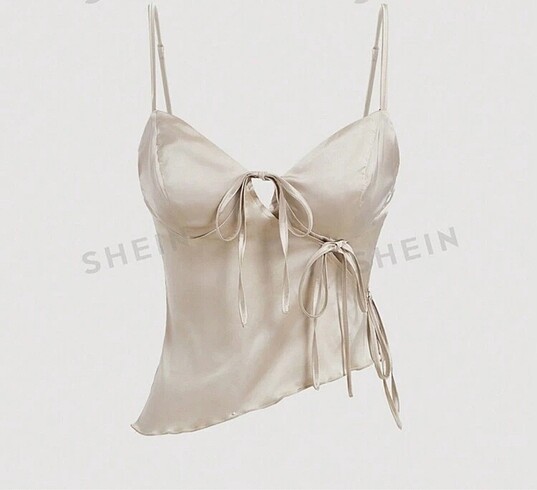 Shein saten crop top bluz