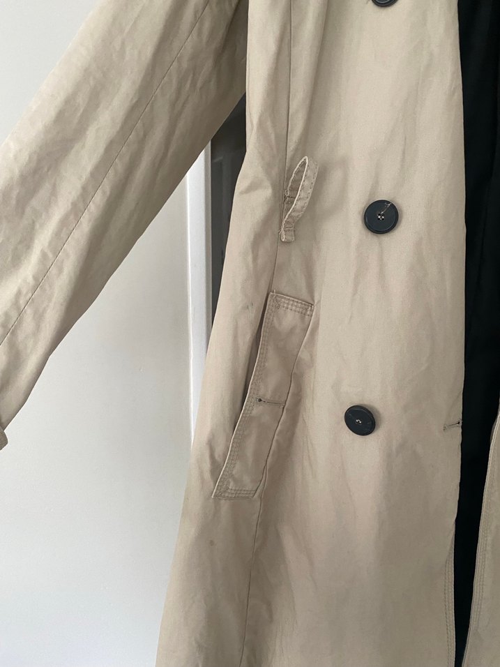 Bej Midi Kadın Trençkot - Görsel 5