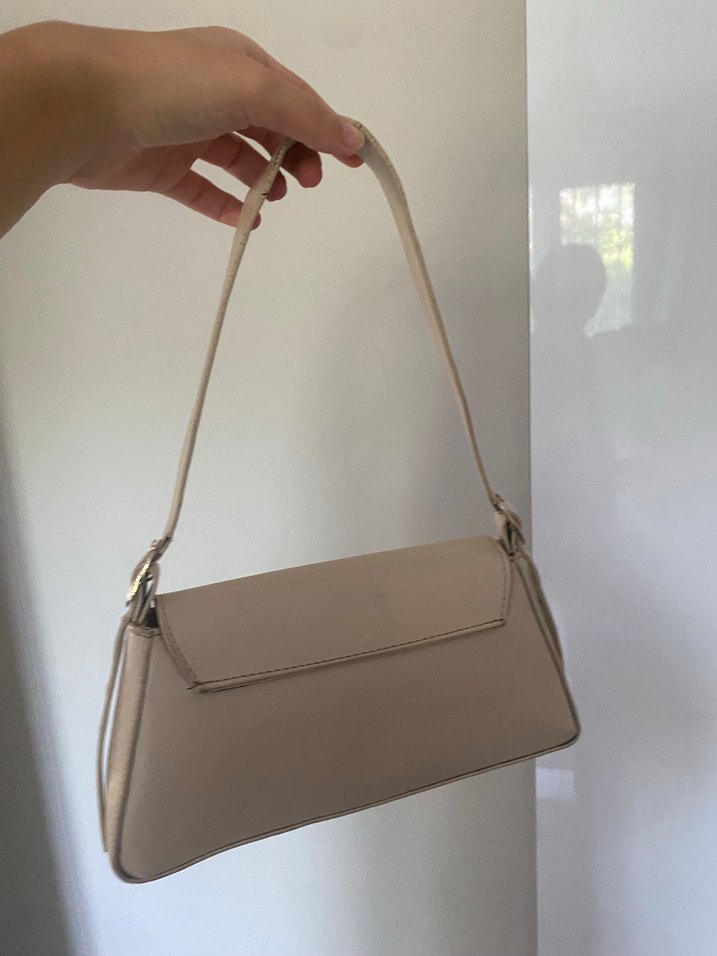 Bej Deri Modern Klasik Kadın Çantası - Görsel 2