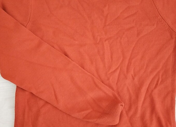 s Beden turuncu Renk defacto V yaka bluz