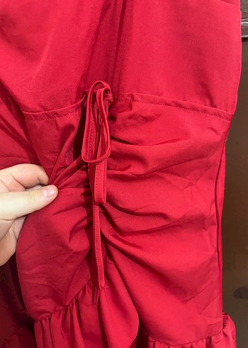 Kırmızı Likralı 4XL Elbise (5XL Uyumlu) - Görsel 2