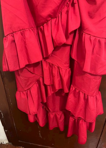 Kırmızı Likralı 4XL Elbise (5XL Uyumlu) - Görsel 3