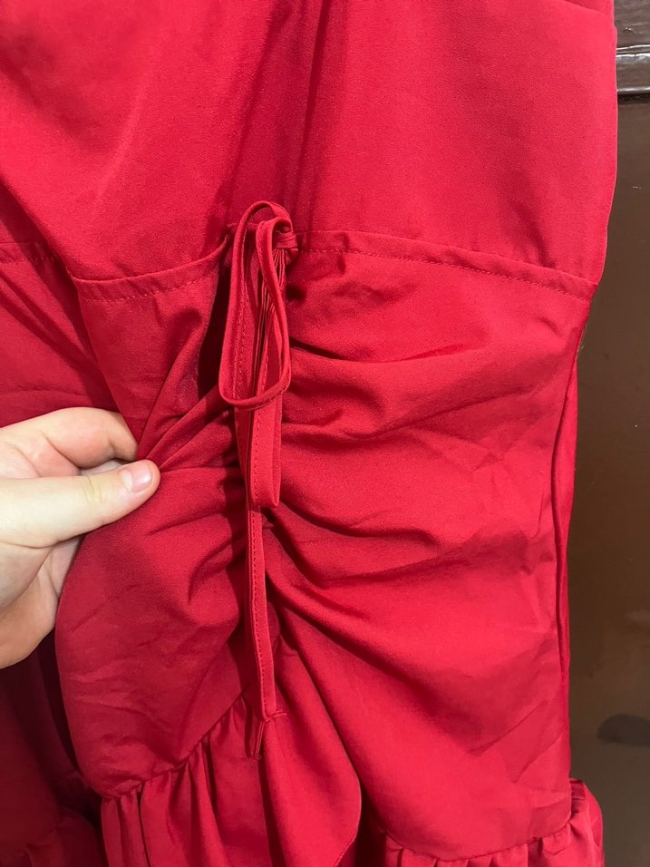 Kırmızı Likralı 4XL Elbise (5XL Uyumlu) - Görsel 2