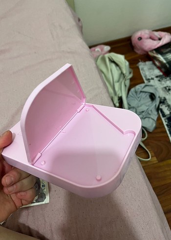 Pembe LED Işıklı Makyaj Aynası - Görsel 4