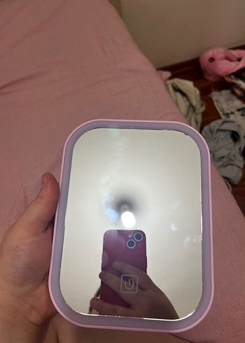 Pembe LED Işıklı Makyaj Aynası - Görsel 2