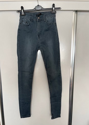 Lacivert Kadın Slim Fit Midi Kot Pantolon