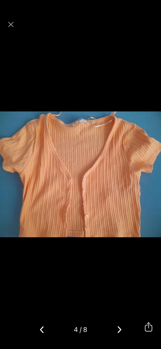 Düğmeli Crop Top - Görsel 4