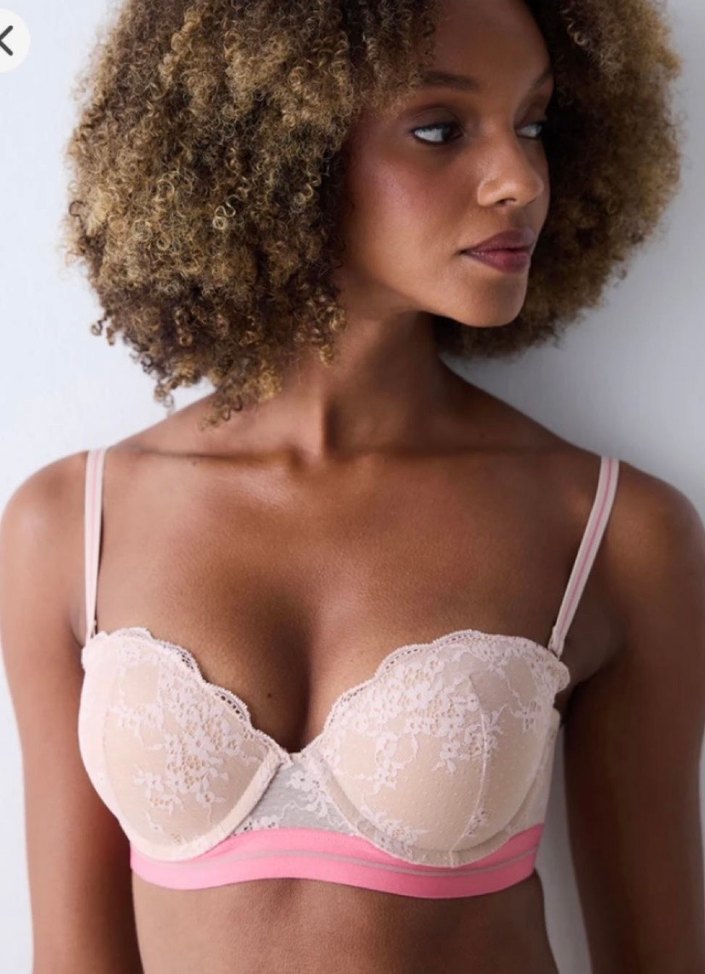 Pembe Dantel Detaylı Sütyen - Görsel 3