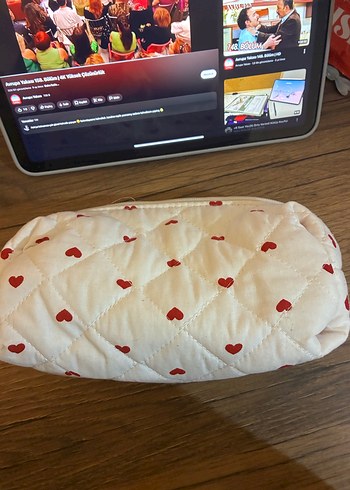 Pamuklu Beyaz Bohem Makyaj Çantası - Görsel 2