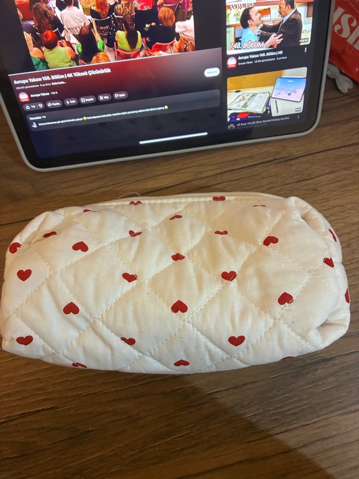 Pamuklu Beyaz Bohem Makyaj Çantası - Görsel 2