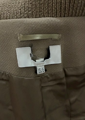 Bej Yüksek Yakalı Midi Kadın Ceket - Görsel 3