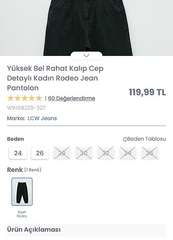 LC Waikiki Yüksek Bel Rahat Kalıp Rodeo Jean