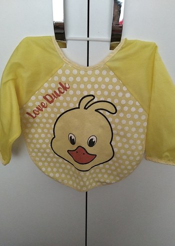 Sarı Baskılı Bebek Önlüğü. Kolun üç kısmında yıpranmalar var - Görsel 2