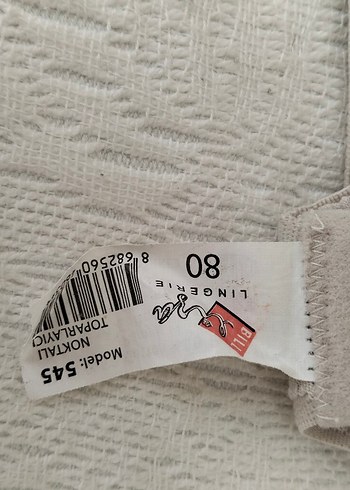 m Beden Bej Renkli Küçük Puantiyeli Sütyen. Desteksiz. 80 beden