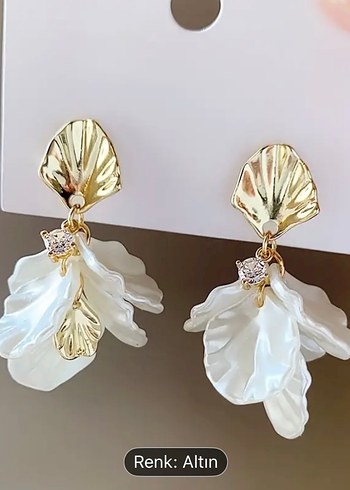Accessorize Beyaz Fırfırlı Uzun Gelin Küpeleri
