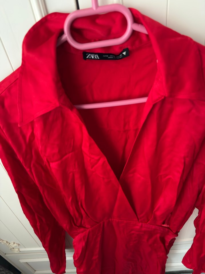 Kırmızı Midi Kadın Elbise - Görsel 3