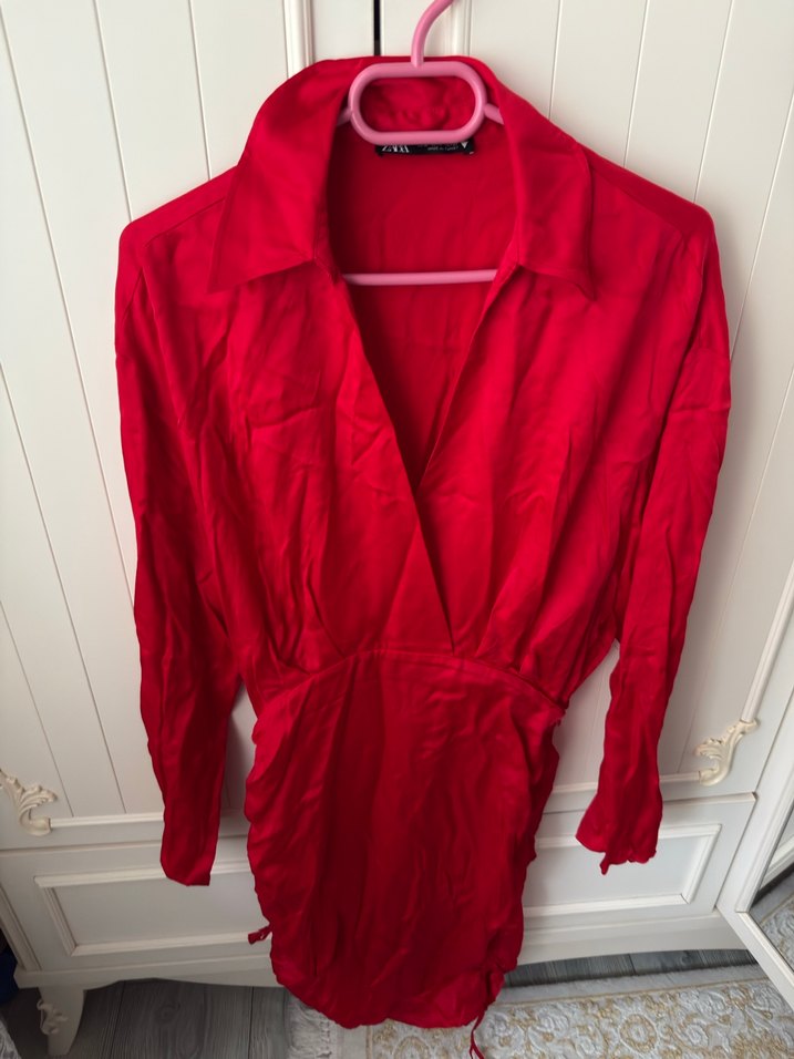 Kırmızı Midi Kadın Elbise - Görsel 2