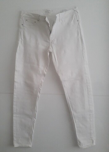 Beyaz jean pantalon 