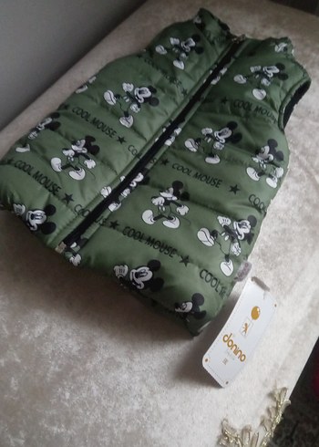 Kapüşonlu, Fermuarlı Erkek Çocuk Yeşil Yelek - Görsel 3