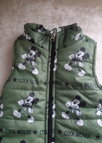 Kapüşonlu, Fermuarlı Erkek Çocuk Yeşil Yelek - Görsel 2