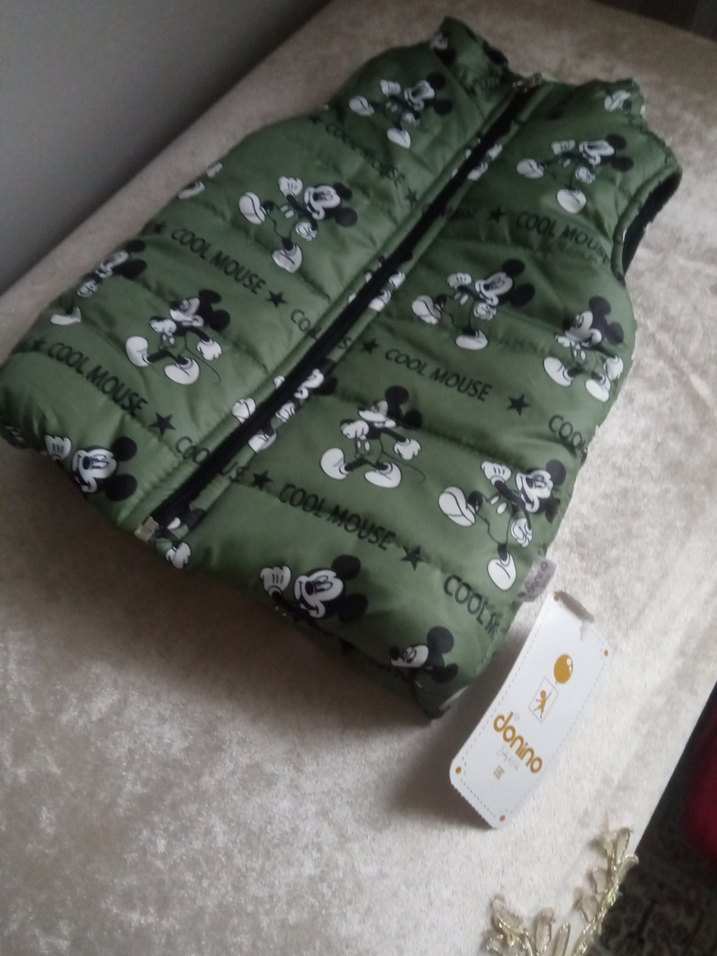 Kapüşonlu, Fermuarlı Erkek Çocuk Yeşil Yelek - Görsel 3