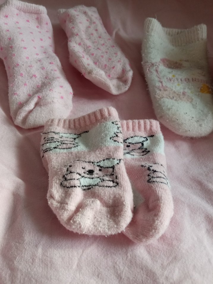 Kız Çocuk Pembe Örme Çorap Seti - Görsel 3