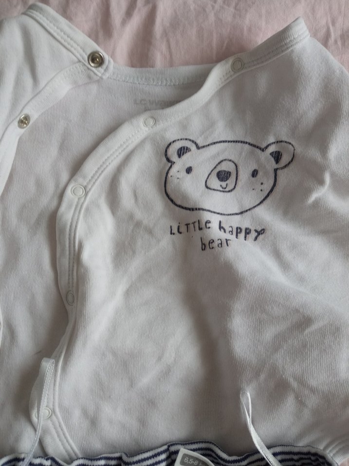 Uzun Kollu Beyaz Pamuklu Bebek Takımı. LC Waikiki. - Görsel 3