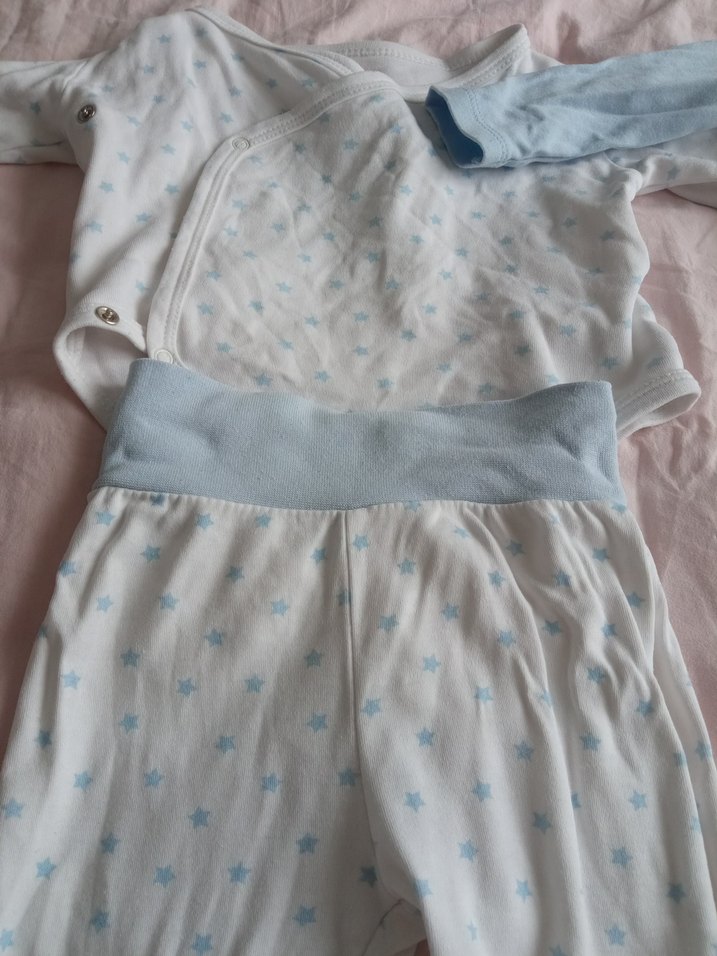 Pamuklu Mavi Bebek Takımı Uzun Kollu.  kitikate ikili takim - Görsel 3