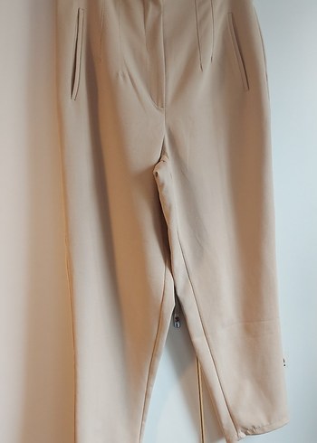 Bej Bol Paça Kumaş Pantolon
