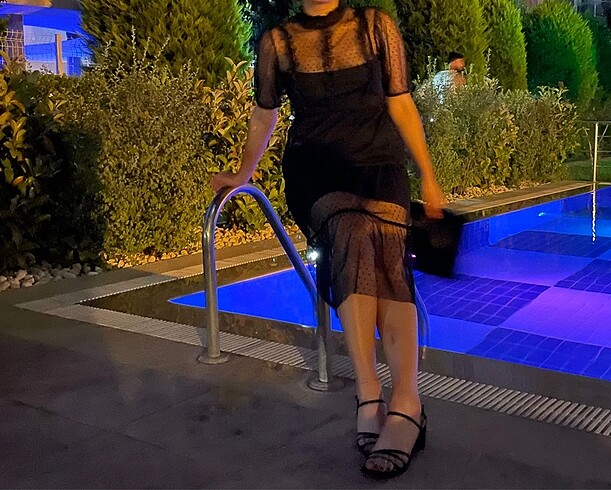 l Beden Siyah elbise