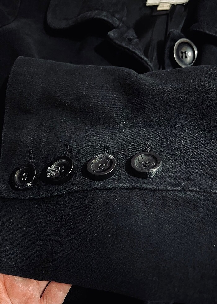 Siyah kaşe mont - Görsel 5