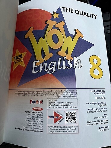 Yeni sıfır temiz Fenomen 8.sınıf İngilizce - Görsel 2