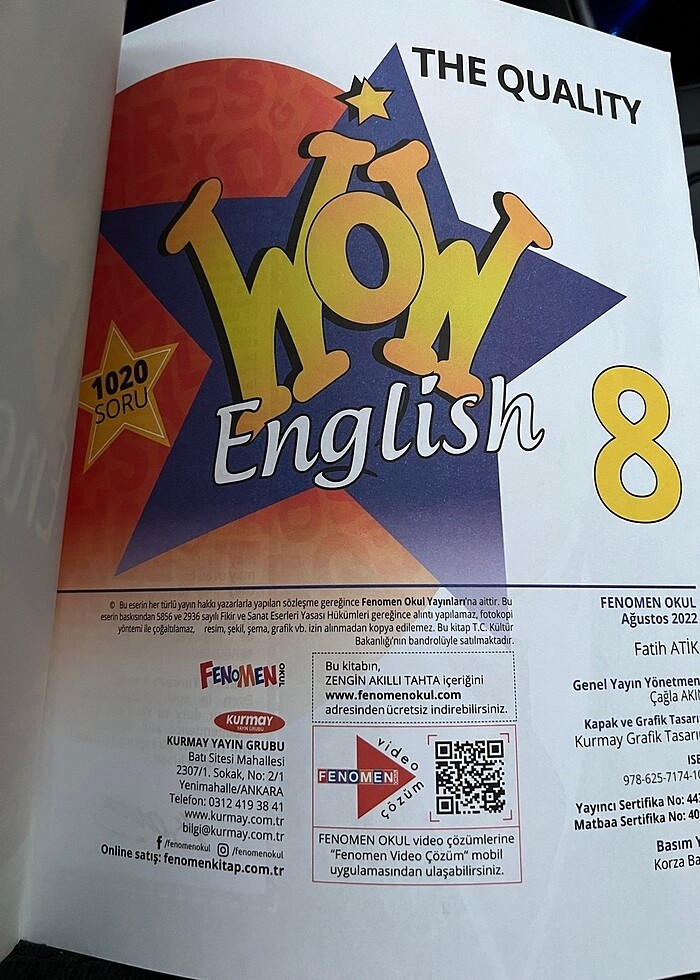 Yeni sıfır temiz Fenomen 8.sınıf İngilizce - Görsel 2