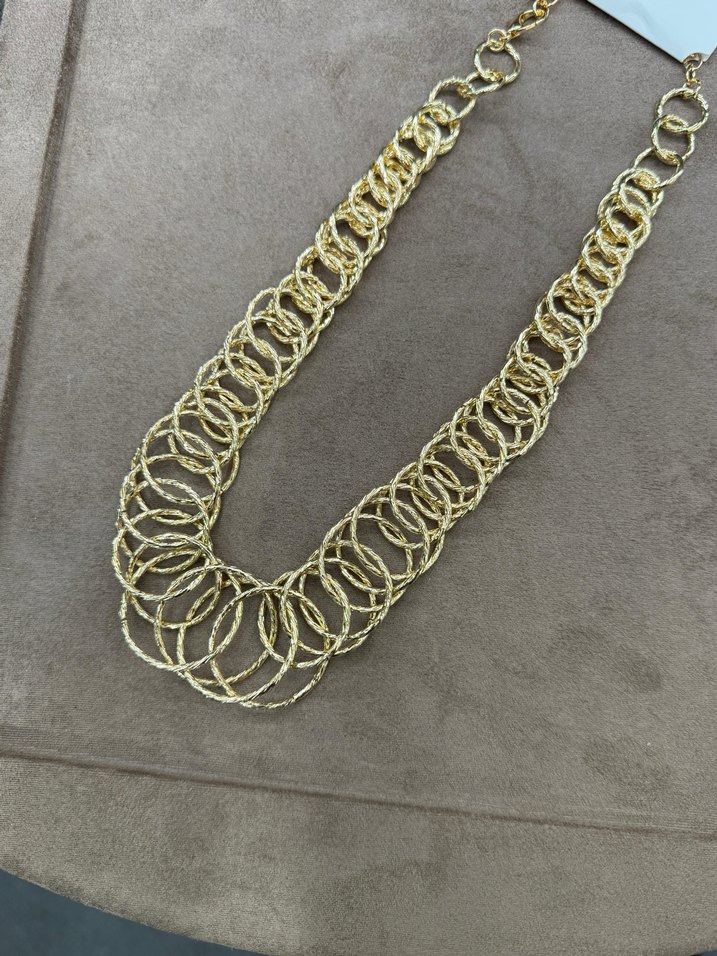 Pilise Detaylı Uzun Altın Renkli Kadın Kolye - Görsel 2