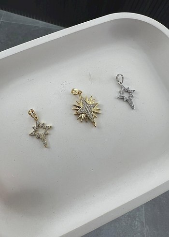 Kutup Yıldızı Zincir Detaylı Kolye Ucu - Görsel 2