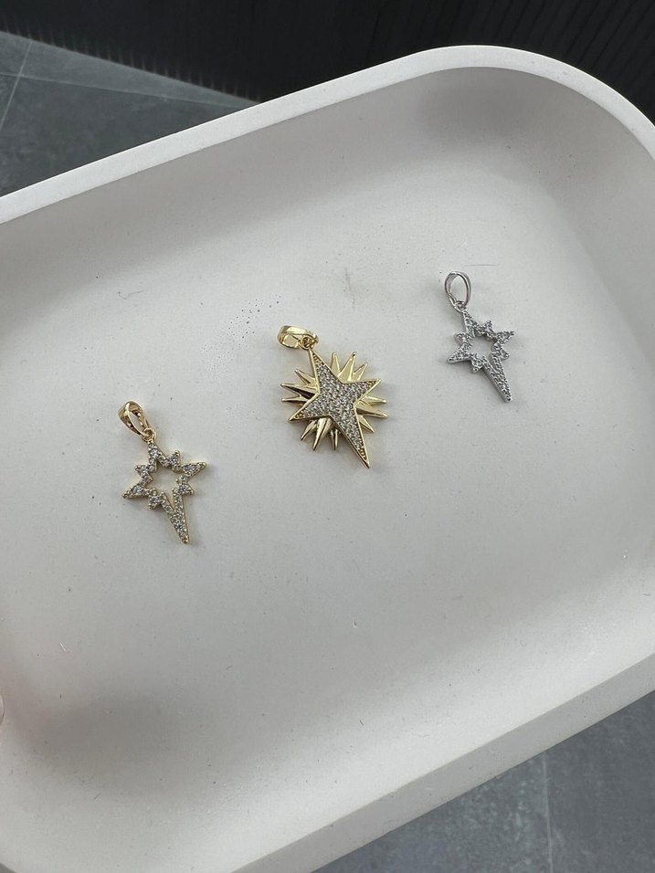 Kutup Yıldızı Zincir Detaylı Kolye Ucu - Görsel 2