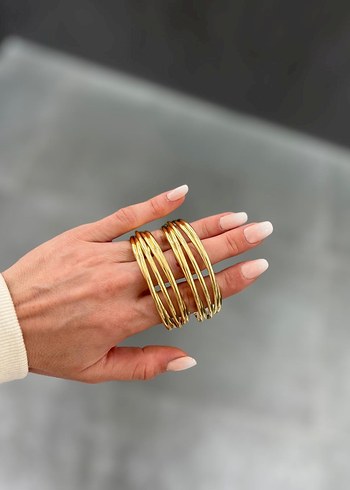 Altın Renkli Elastik Kadın Bileklik - Görsel 3