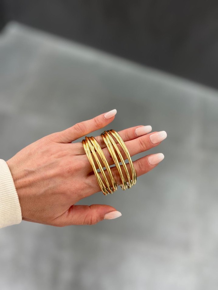 Altın Renkli Elastik Kadın Bileklik - Görsel 3