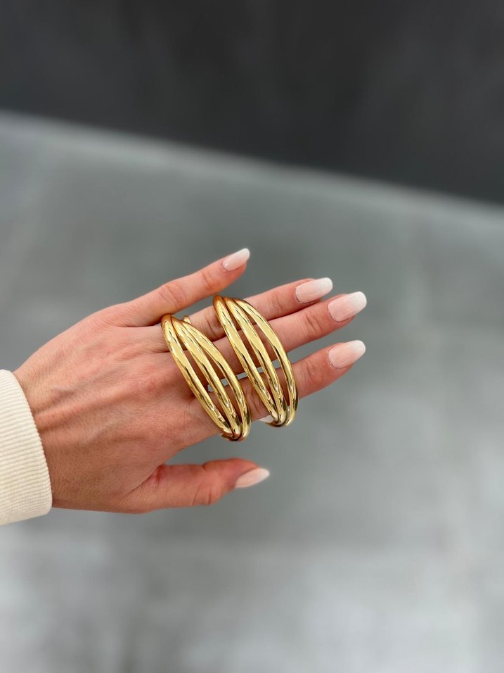 Altın Renkli Elastik Kadın Bileklik - Görsel 2