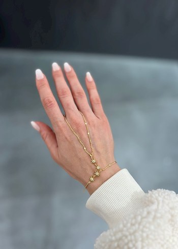 Minimalist Altın Zincir Detaylı Kadın El Zinciri - Görsel 5