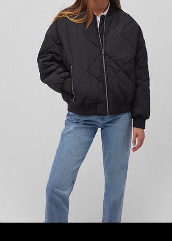 Siyah bomber ceket - Görsel 2