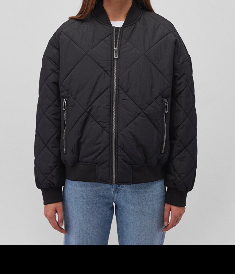 Siyah bomber ceket - Görsel 3