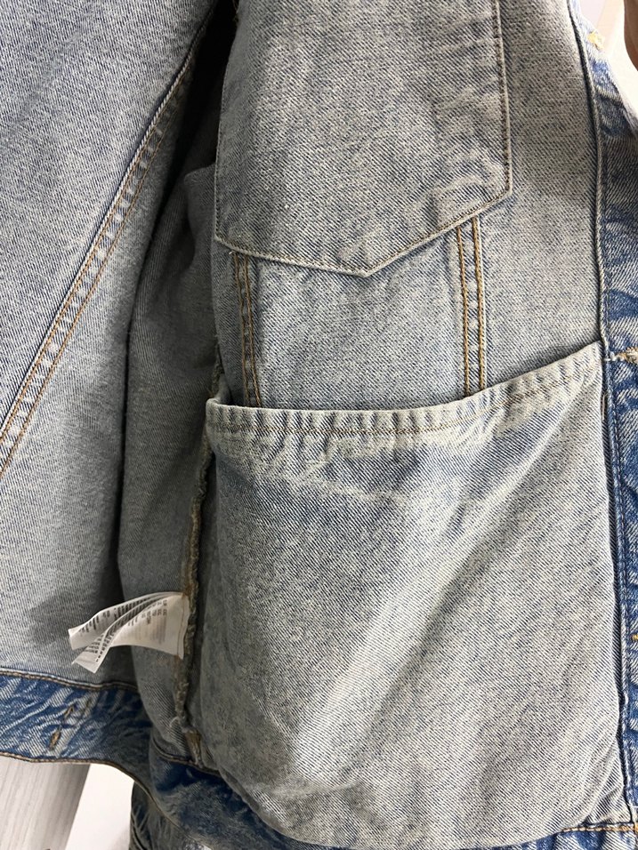 Erkek Gri Denim Ceket, Regular Fit, Uzun Kollu - Görsel 5