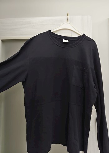 Siyah Oversize Uzun Kollu Sweatshirt - Görsel 2