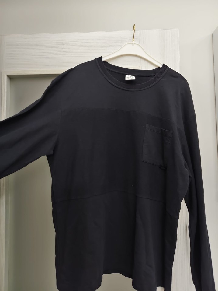 Siyah Oversize Uzun Kollu Sweatshirt - Görsel 2