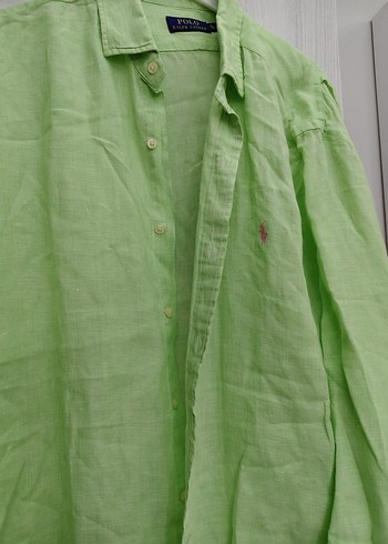 Ralph Lauren Yeşil Keten Erkek Gömlek - Görsel 3