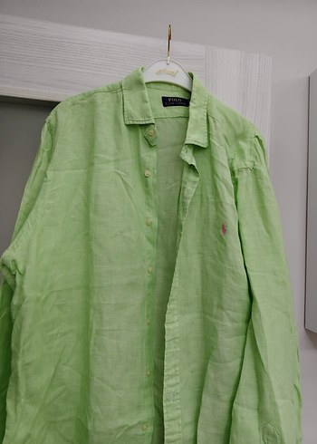 Ralph Lauren Yeşil Keten Erkek Gömlek - Görsel 2