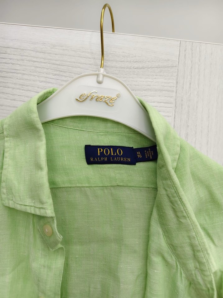 Ralph Lauren Yeşil Keten Erkek Gömlek - Görsel 4